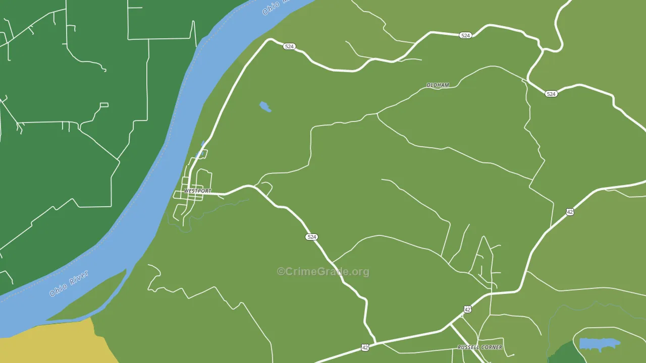 Westport, KY Map of Robbery Rates