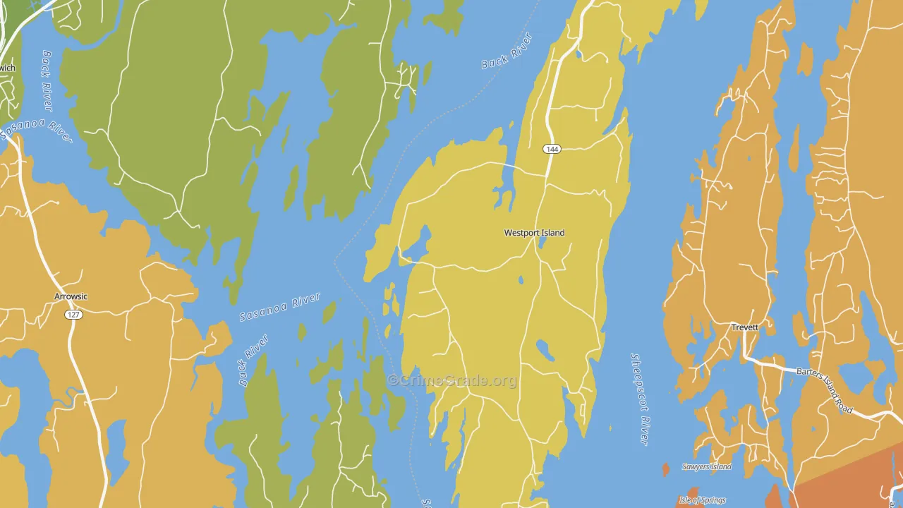 Westport, ME Map of Robbery Rates