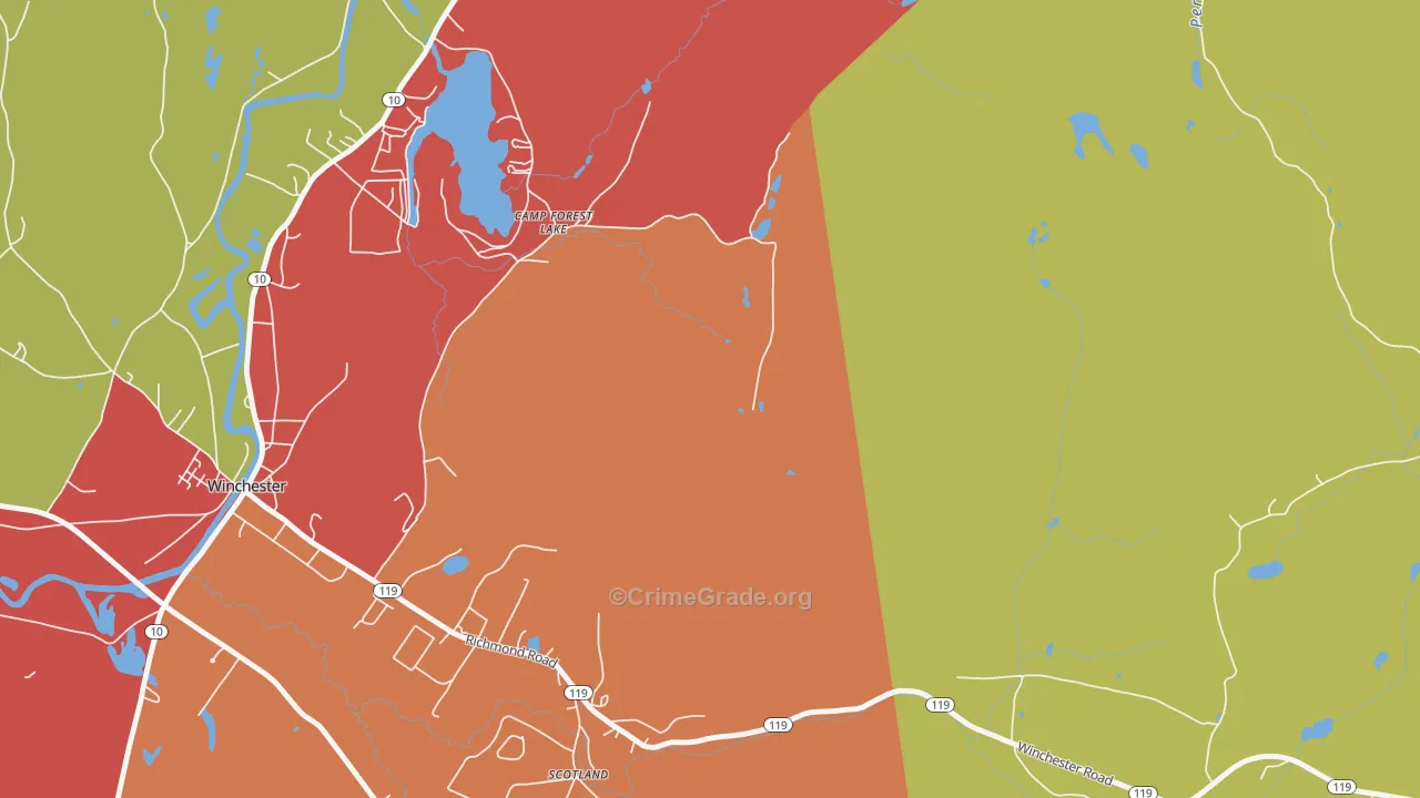 Westport, NH Map of Robbery Rates