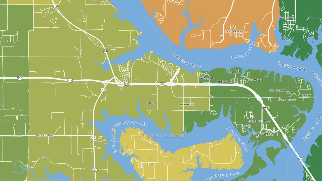 Westport, OK Map of Robbery Rates