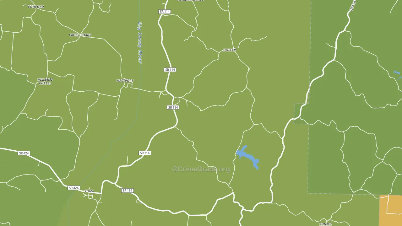 Westport, TN Map of Robbery Rates