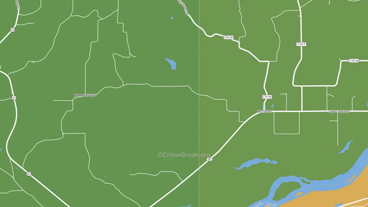 Westport, WI Map of Robbery Rates