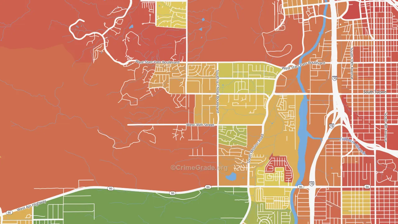 Westside Development, Tucson, AZ Map of Robbery Rates