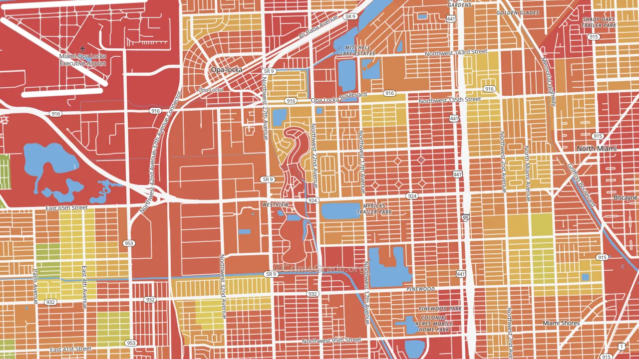 Westview, FL Map of Robbery Rates