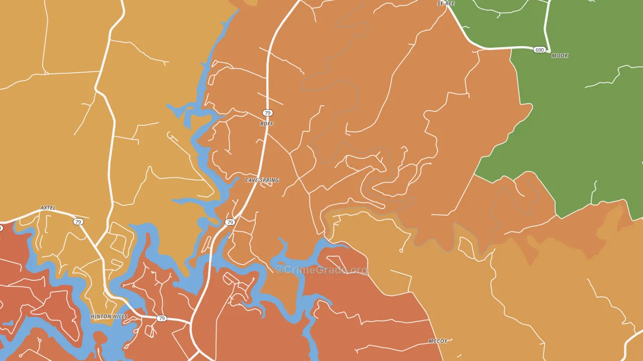 Westview, KY Map of Robbery Rates