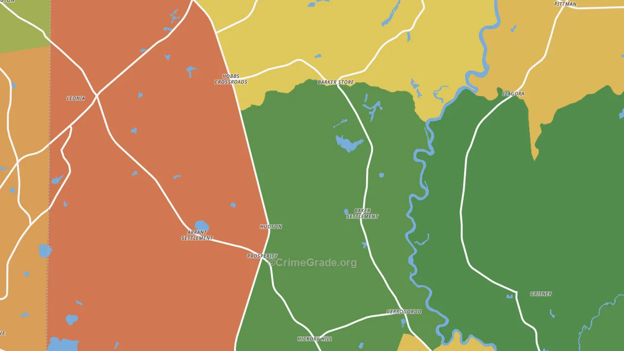Westville, FL Map of Robbery Rates