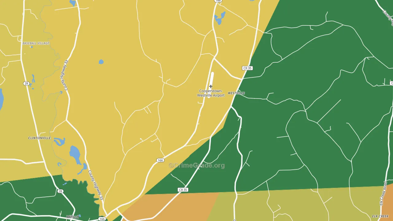 Westville, NY Map of Robbery Rates