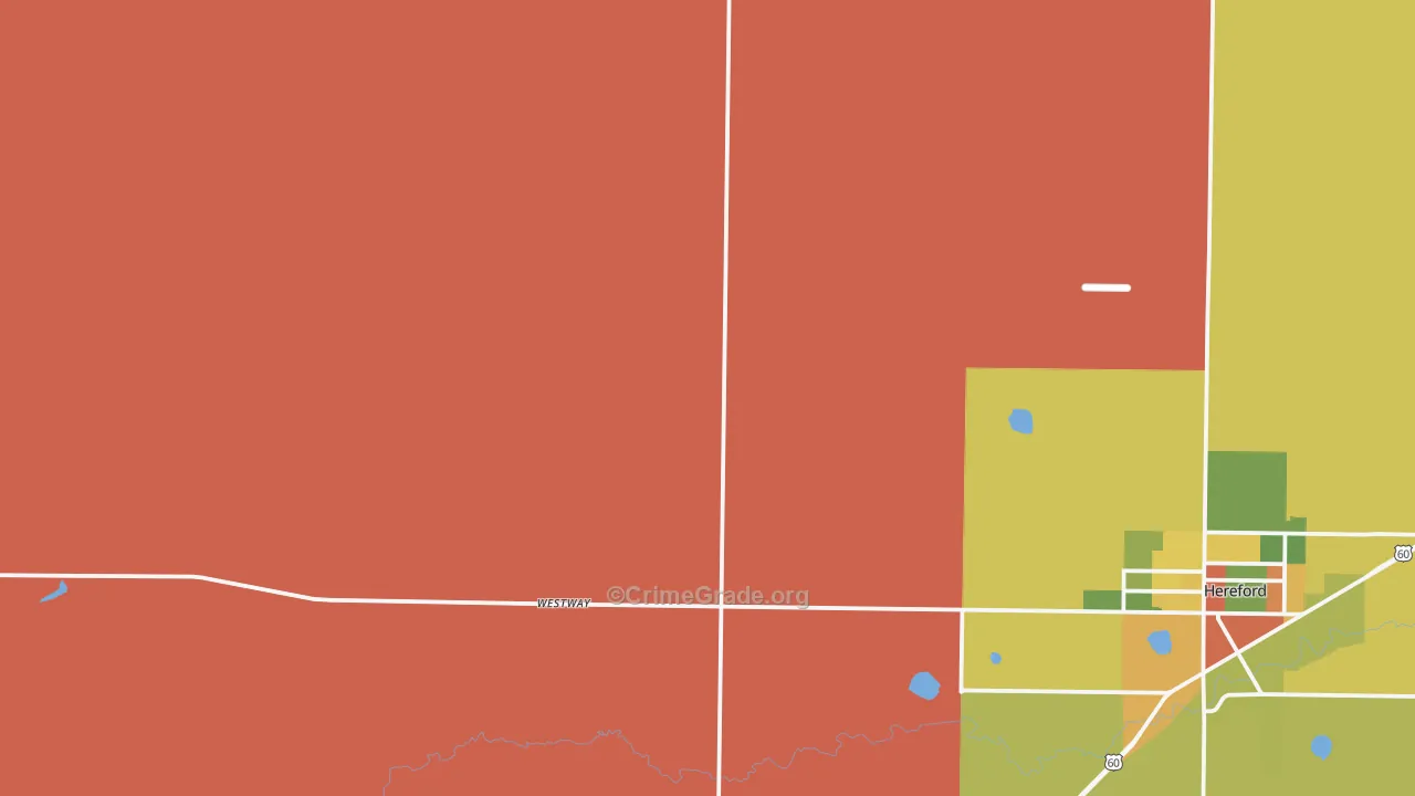 Westway, TX Map of Robbery Rates