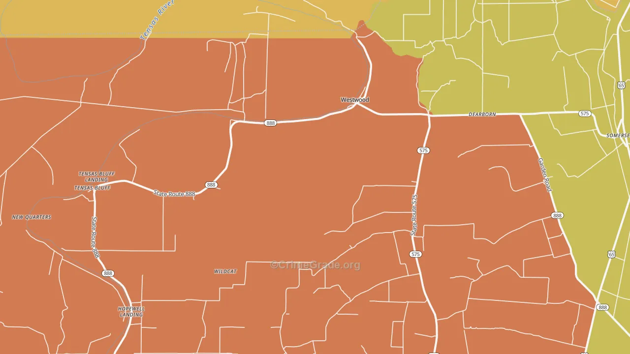 Westwood, LA Map of Robbery Rates