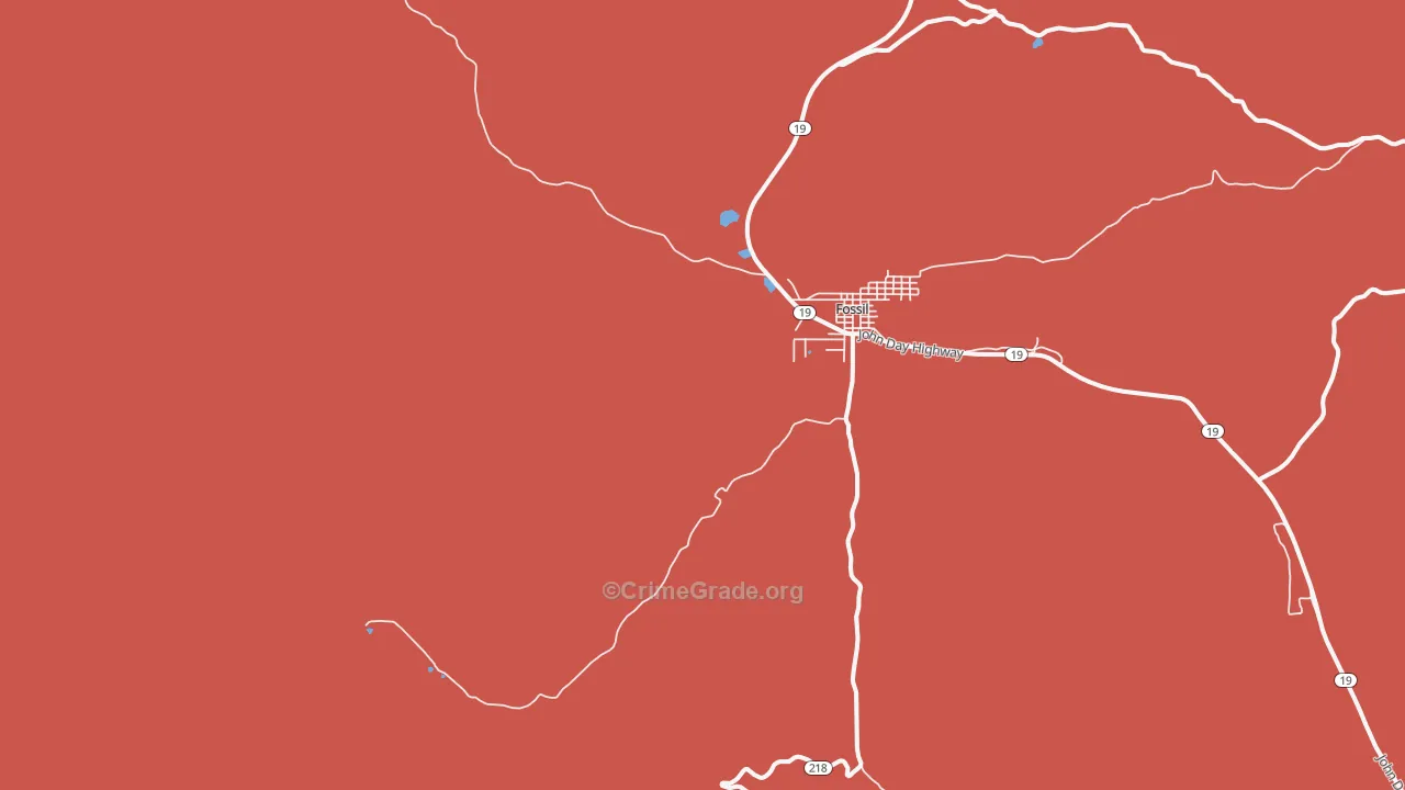 Wetmore, OR Map of Robbery Rates