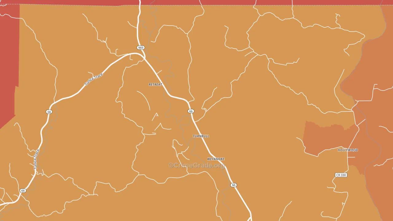 Weyanoke, LA Map of Robbery Rates