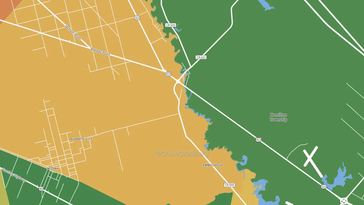 Weymouth, NJ Map of Robbery Rates