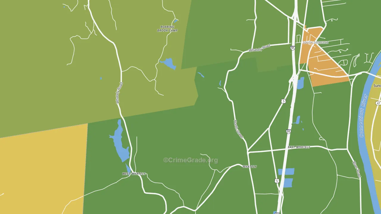 Whately, MA Map of Robbery Rates