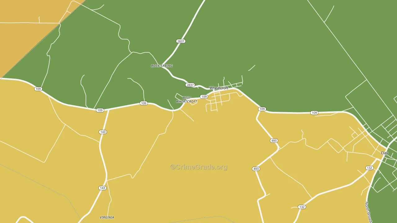 Wheatcroft, KY Map of Robbery Rates