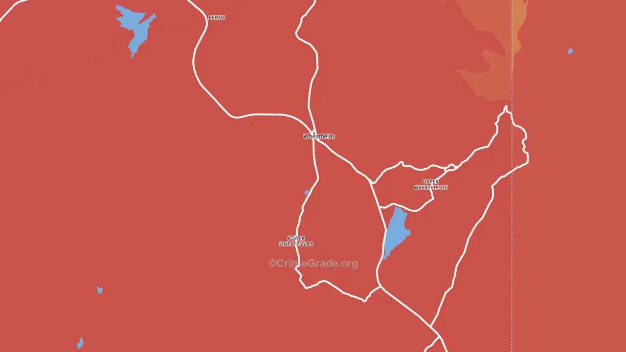 Wheatfields, AZ Map of Robbery Rates