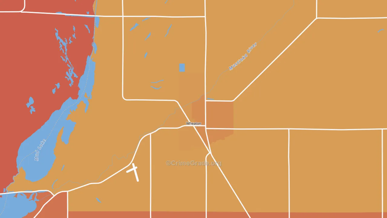Wheaton, MN Map of Robbery Rates