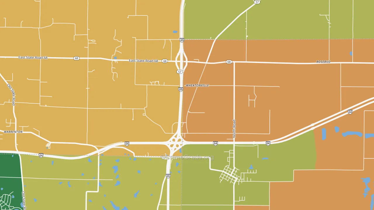 Wheatonville, IN Map of Robbery Rates