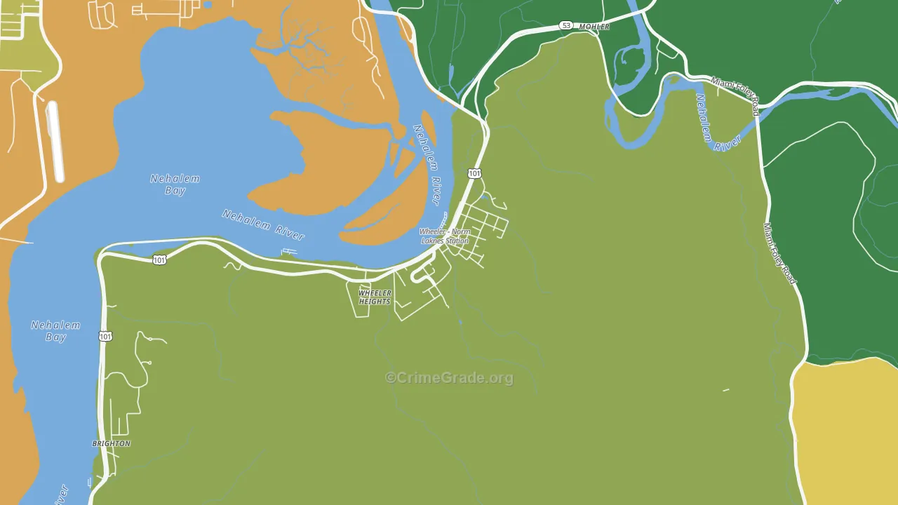 Wheeler, OR Map of Robbery Rates