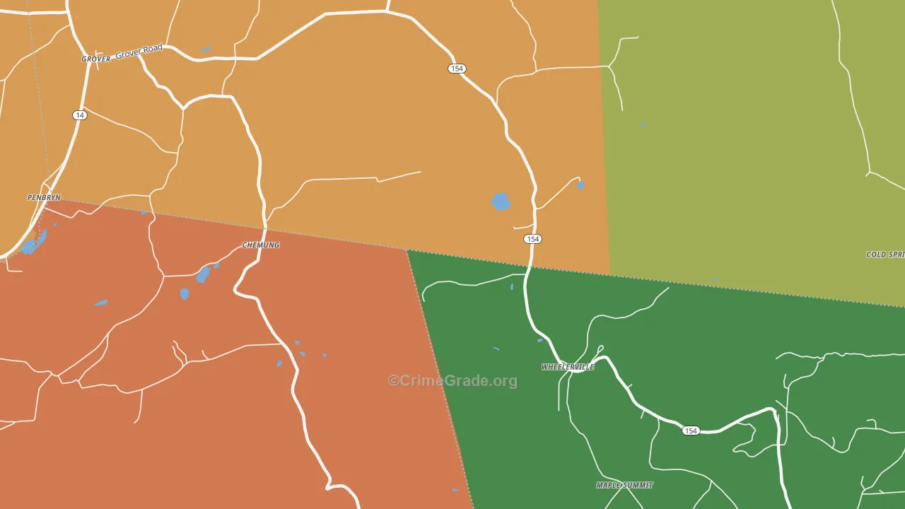 Wheelerville, PA Map of Robbery Rates