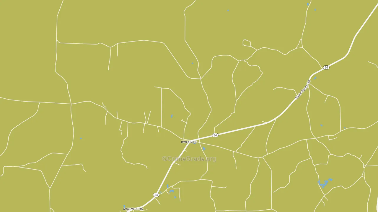 Wheeling, LA Map of Robbery Rates