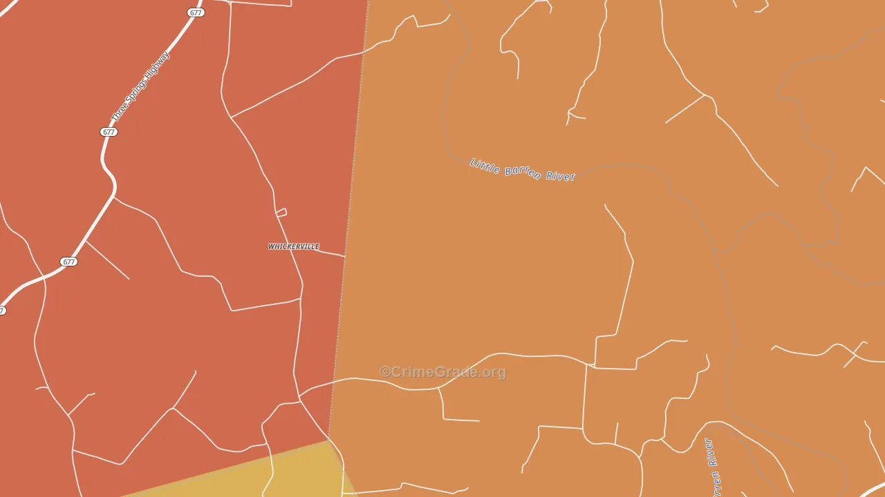 Whickerville, KY Map of Robbery Rates