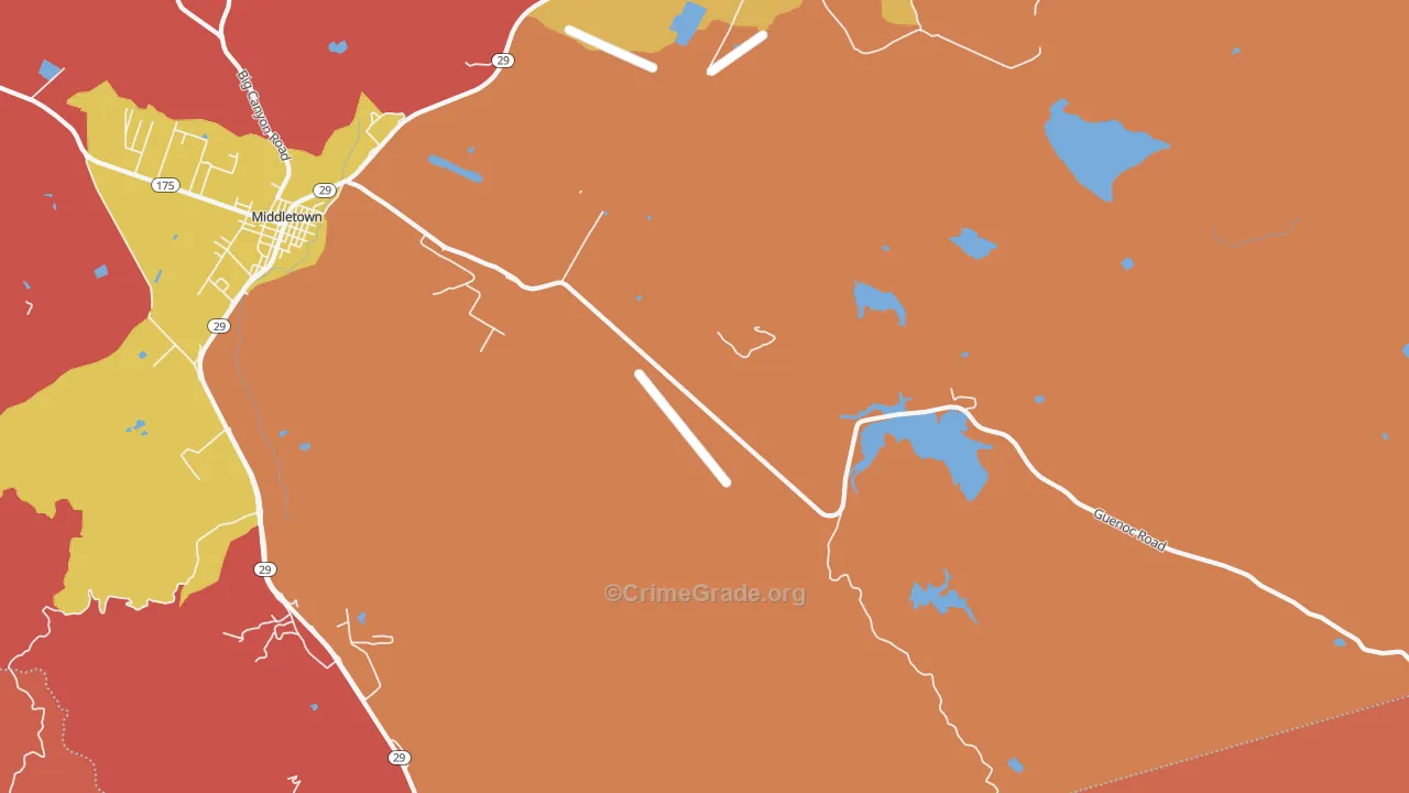 Whispering Pines, CA Map of Robbery Rates