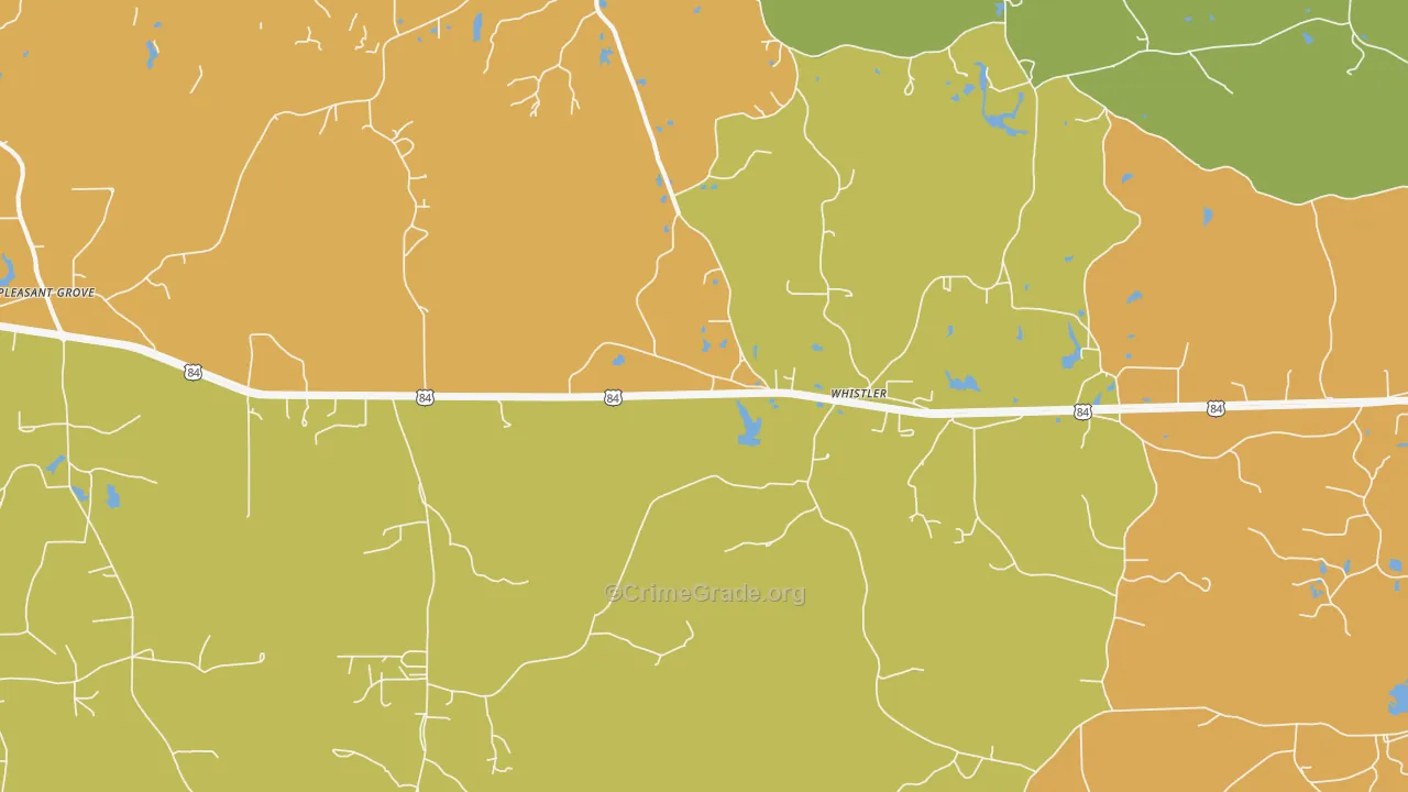 Whistler, MS Map of Robbery Rates
