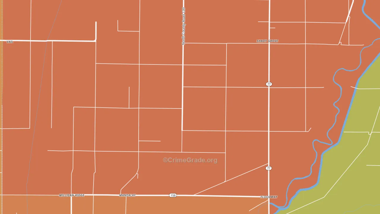 Whistleville, AR Map of Robbery Rates