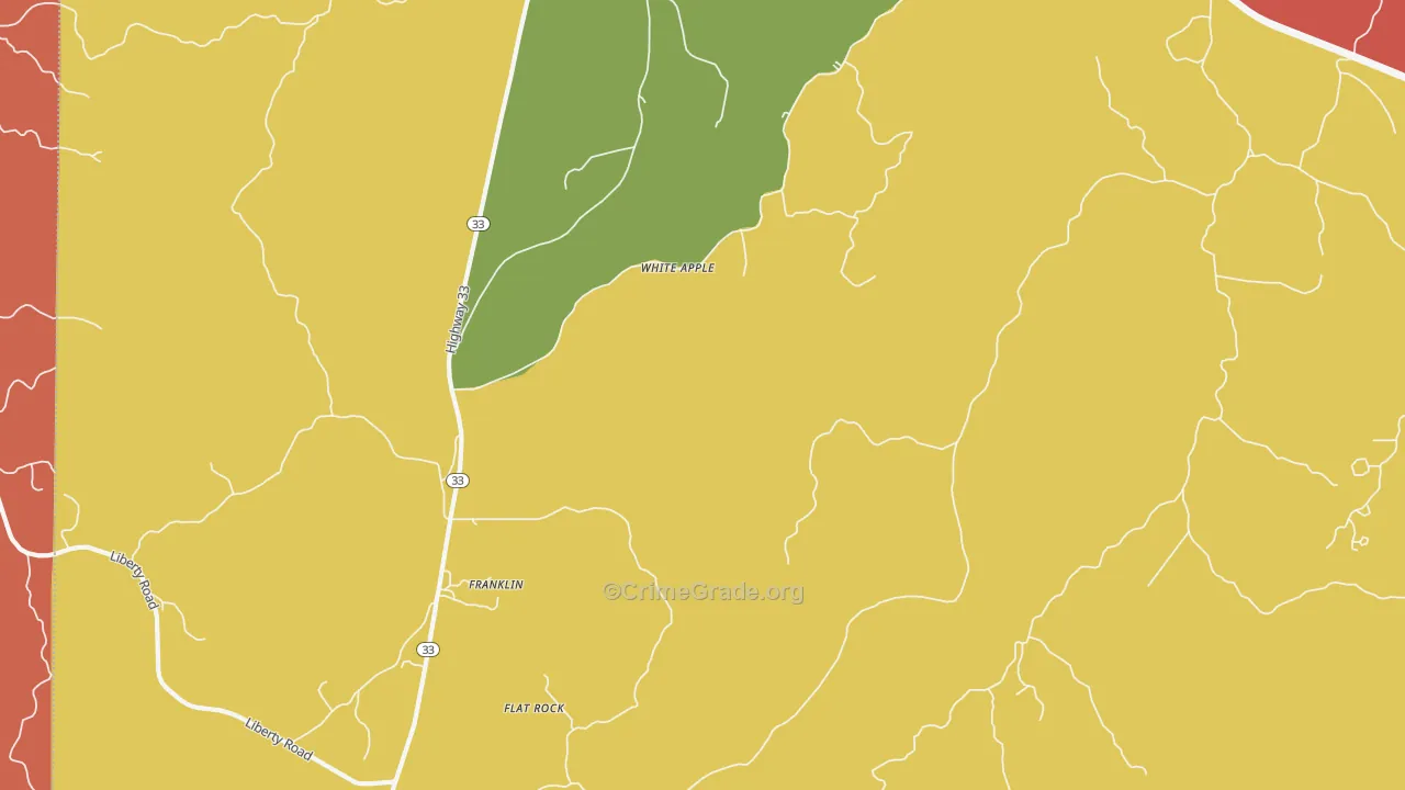 White Apple, MS Map of Robbery Rates