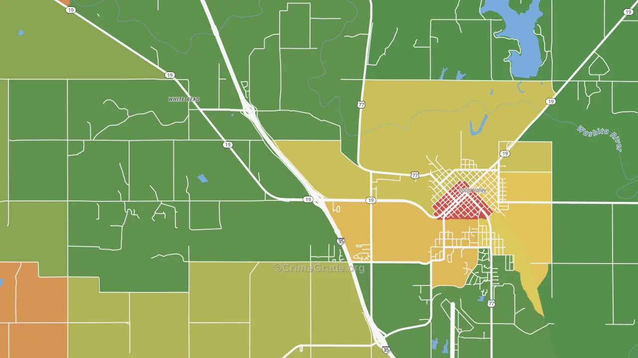 White Bead, OK Map of Robbery Rates