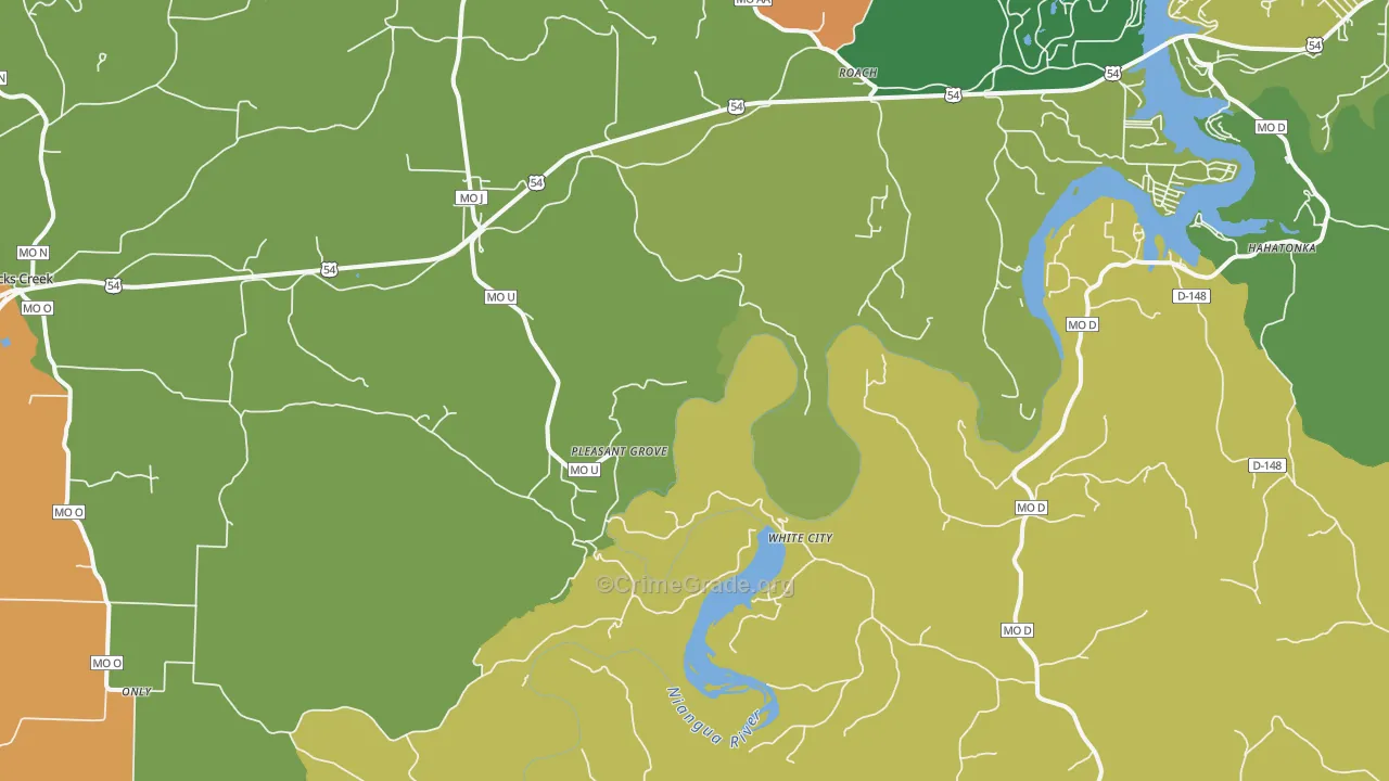 White City, MO Map of Robbery Rates
