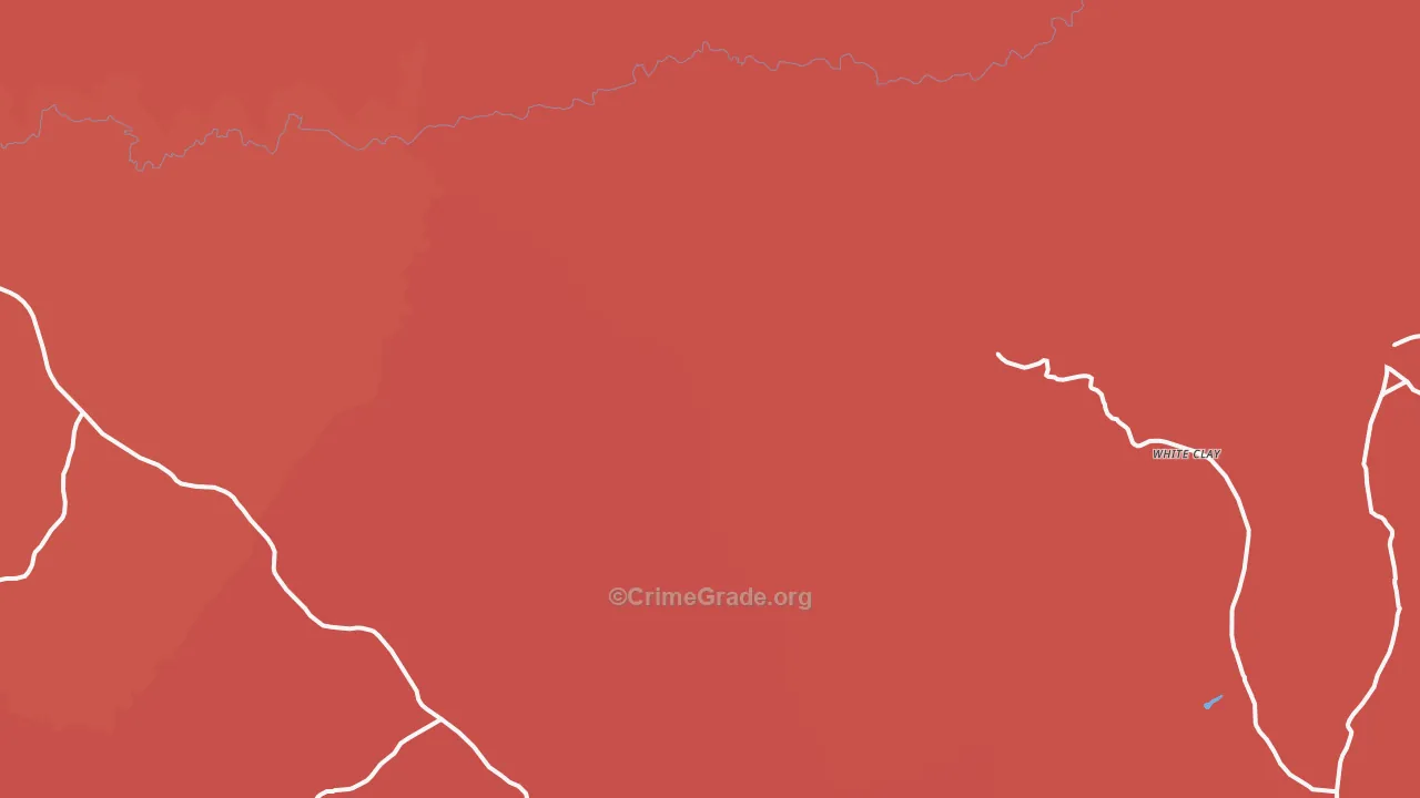 White Clay, AZ Map of Robbery Rates