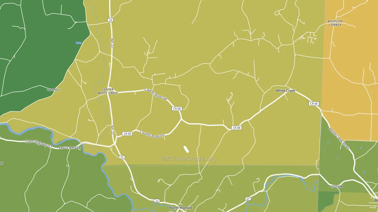 White Creek, NY Map of Robbery Rates