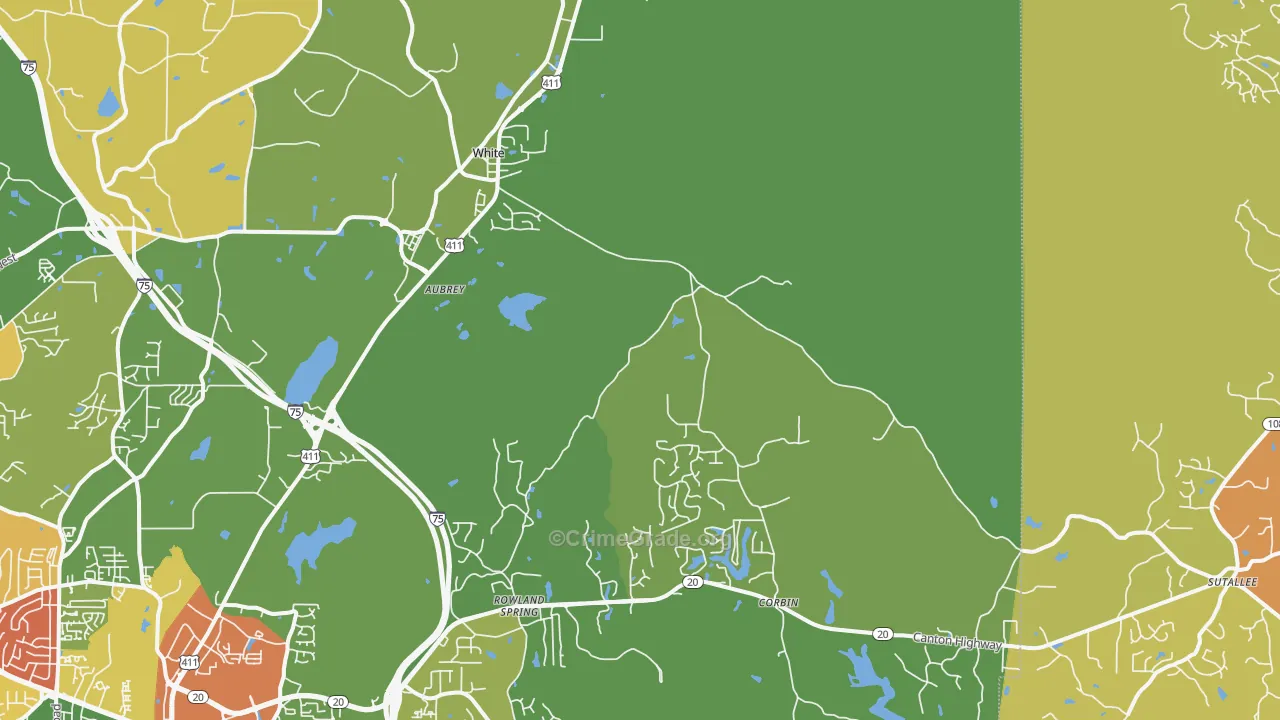 White, GA Map of Robbery Rates