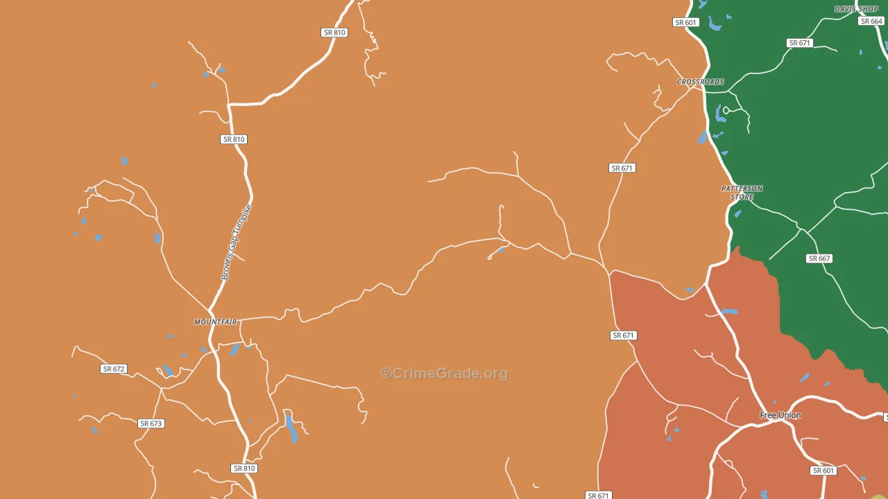 White Hall, VA Map of Robbery Rates