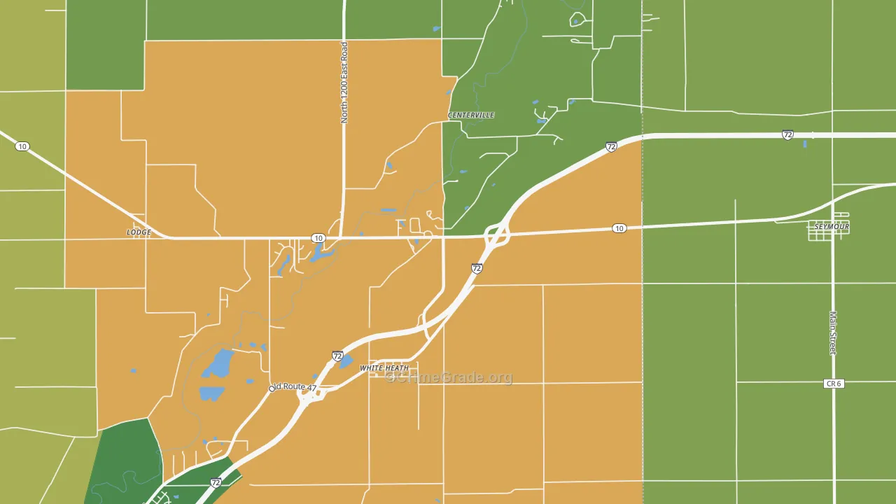 White Heath, IL Map of Robbery Rates