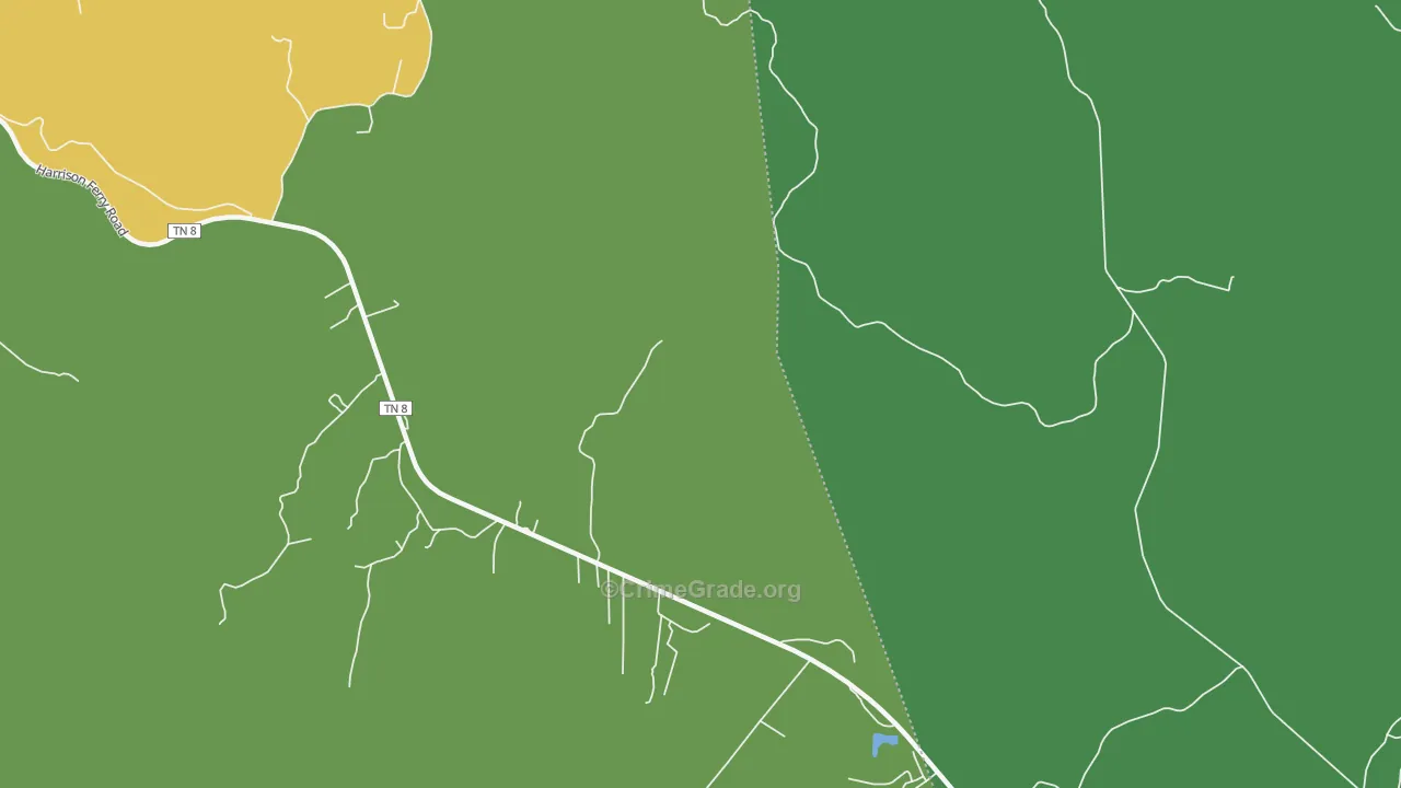 White Hill, TN Map of Robbery Rates