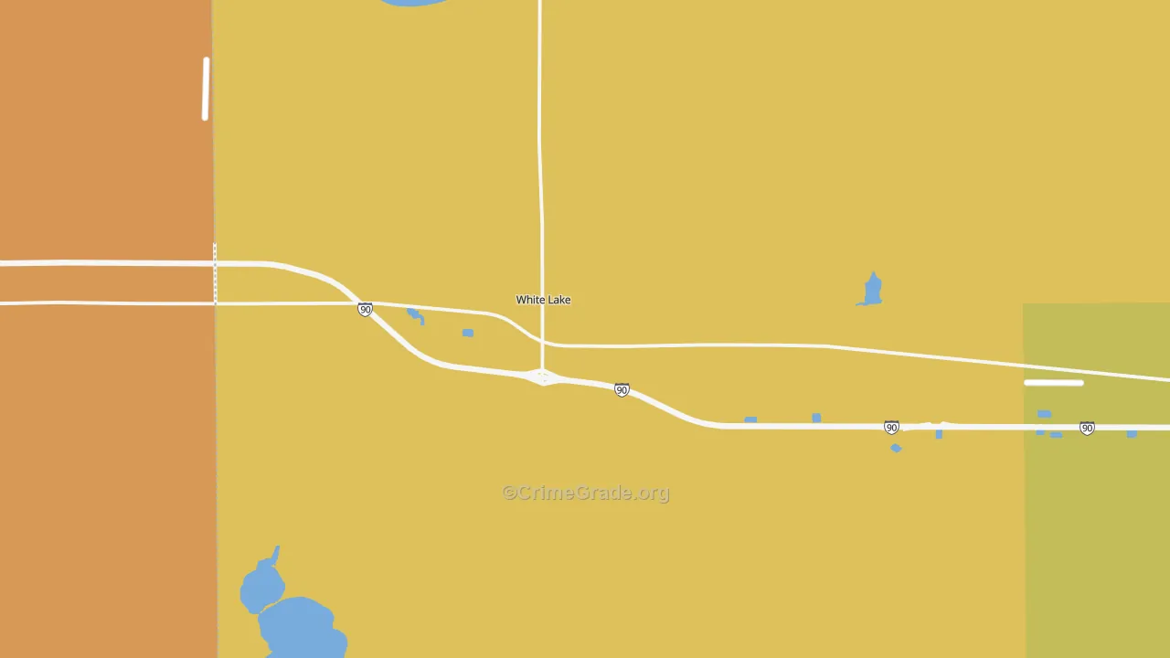 White Lake, SD Map of Robbery Rates