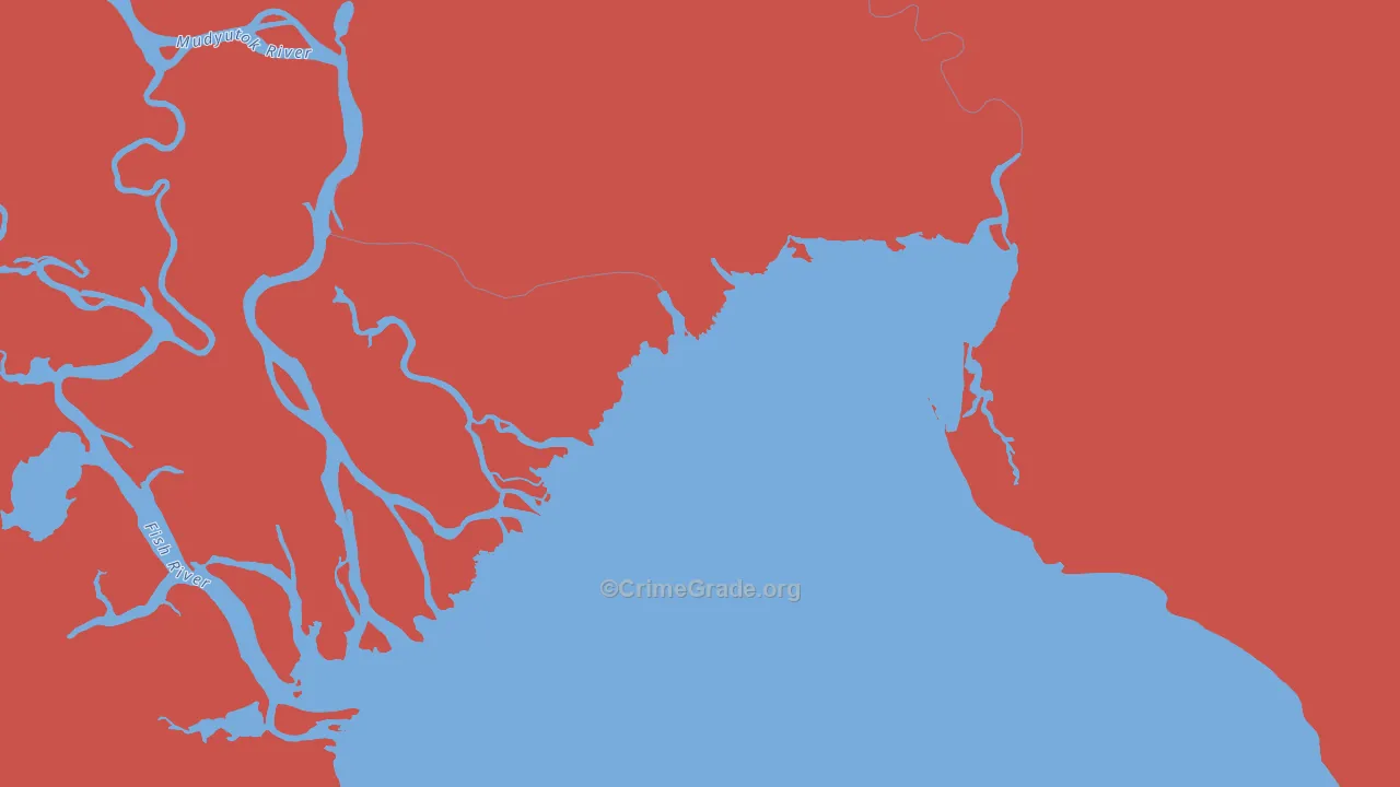 White Mountain, AK Map of Robbery Rates