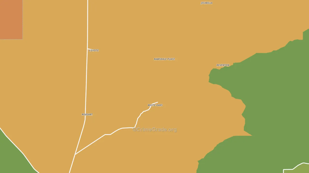 White Oaks, NM Map of Robbery Rates