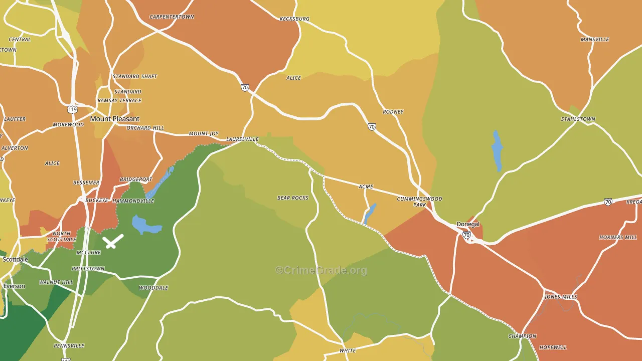 White, PA Map of Robbery Rates