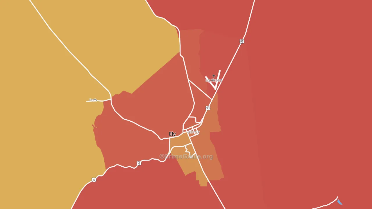White Pine County, NV Map of Robbery Rates