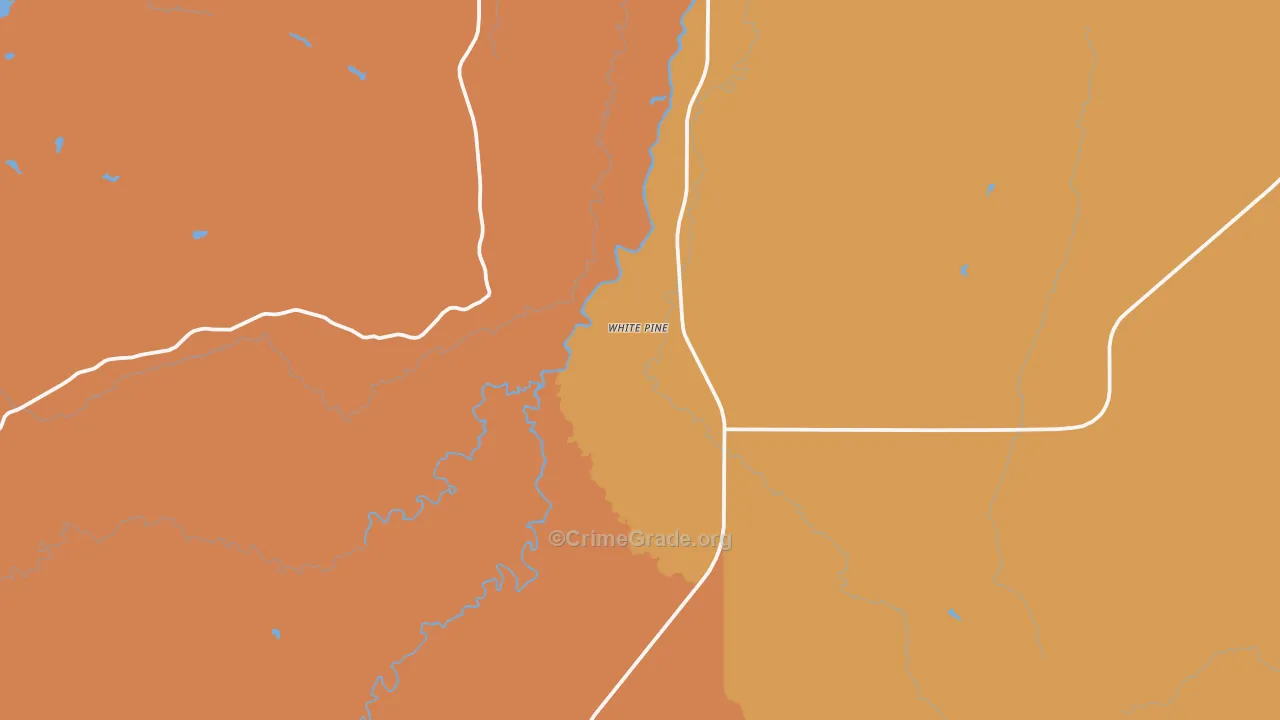 White Pine, MI Map of Robbery Rates