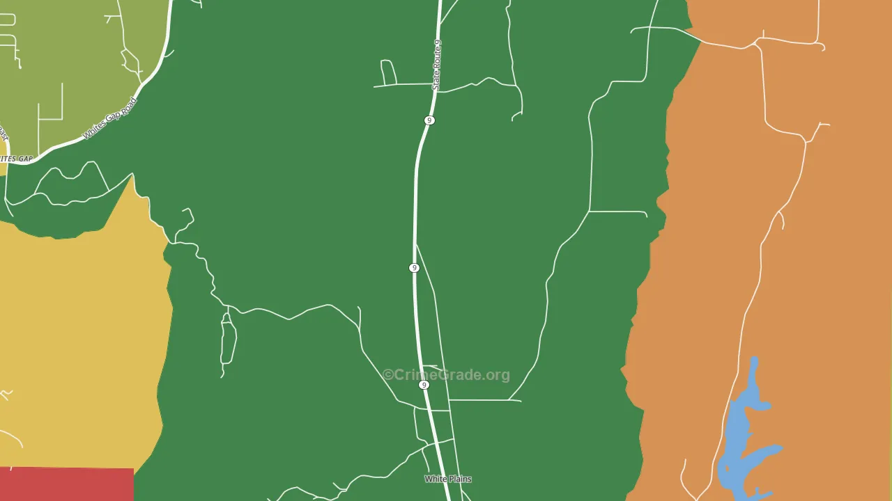 White Plains, AL Map of Robbery Rates