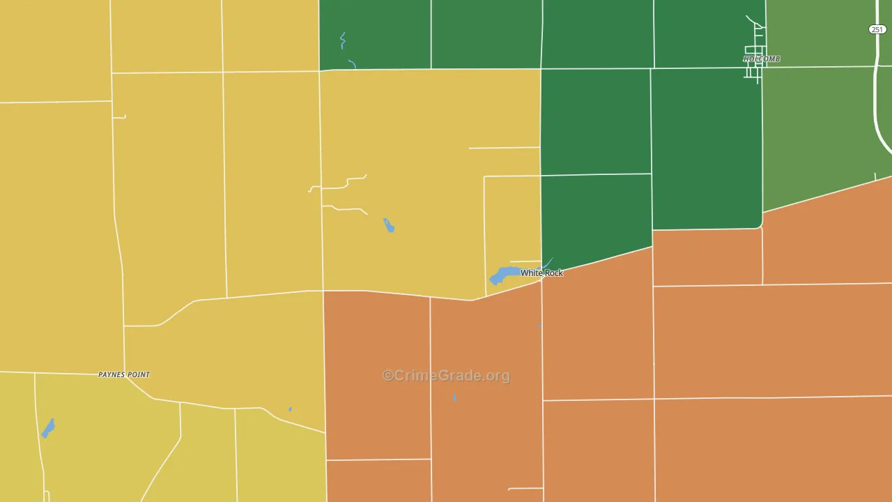 White Rock, IL Map of Robbery Rates