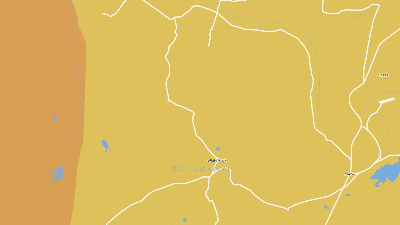 White Rock, NM Map of Robbery Rates