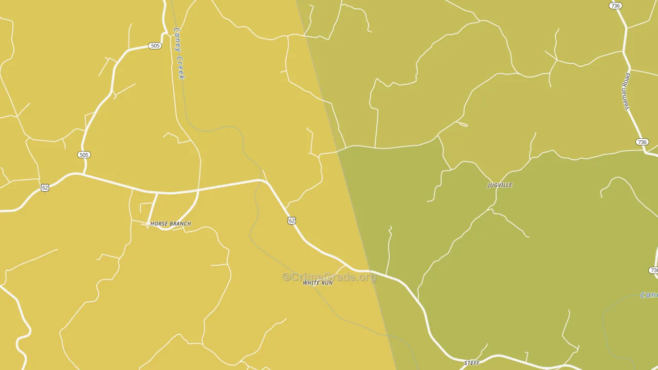 White Run, KY Map of Robbery Rates