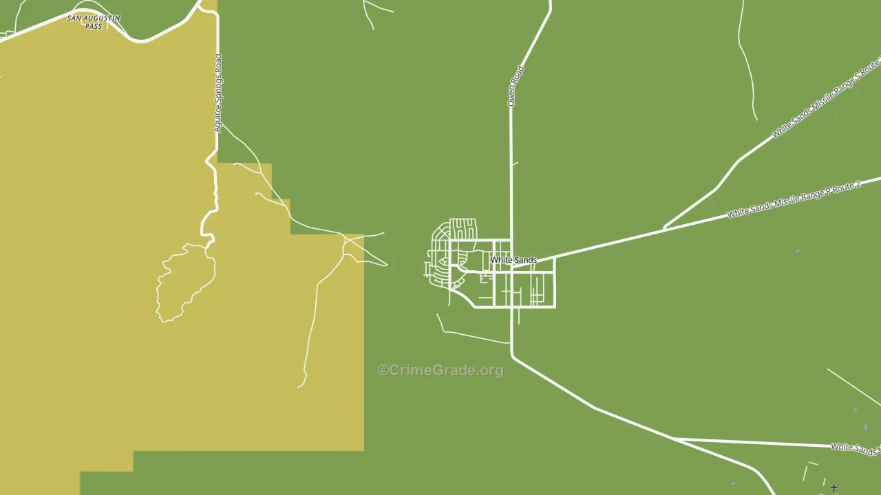 White Sands, NM Map of Robbery Rates
