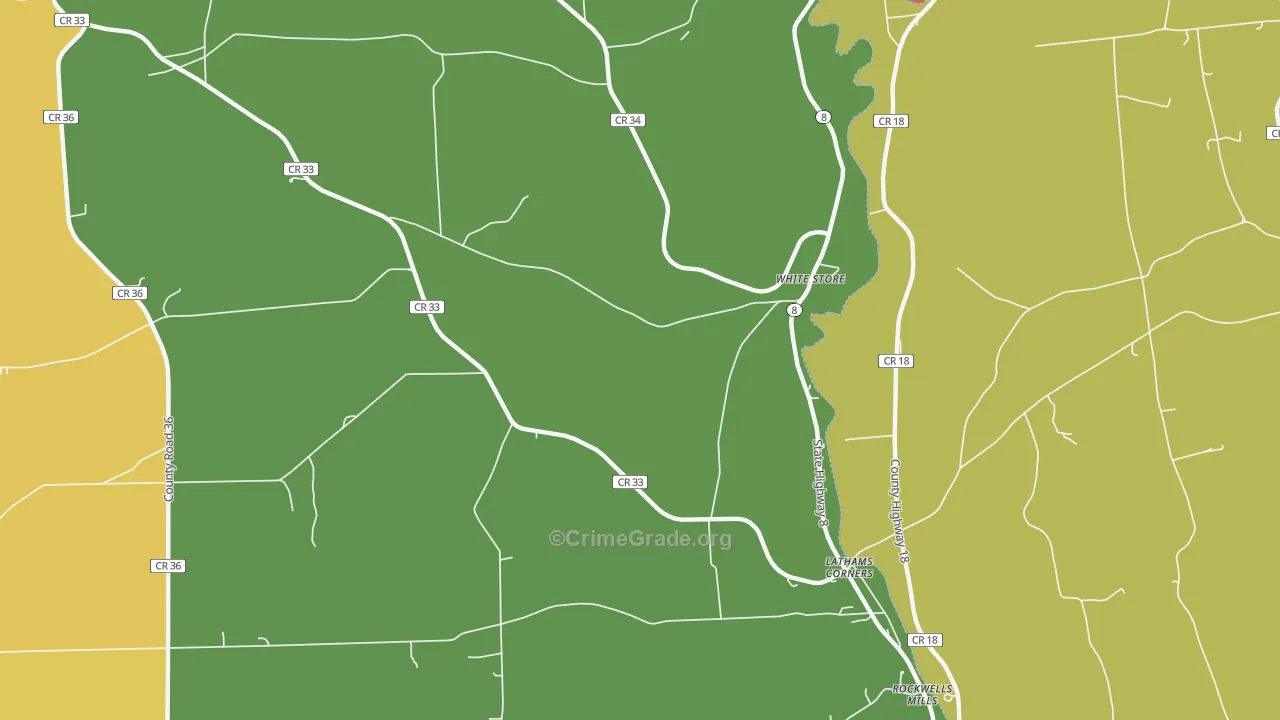 White Store, NY Map of Robbery Rates