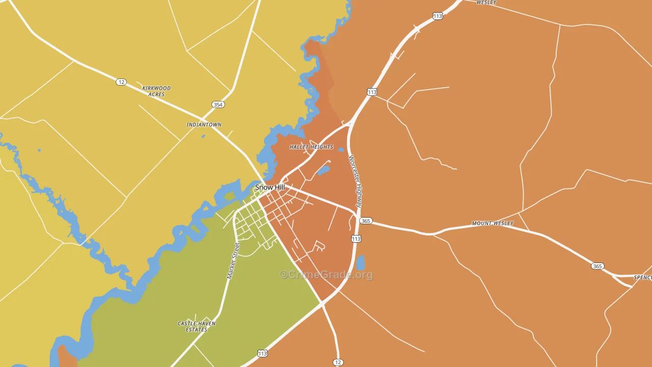 Whiteburg, MD Map of Robbery Rates